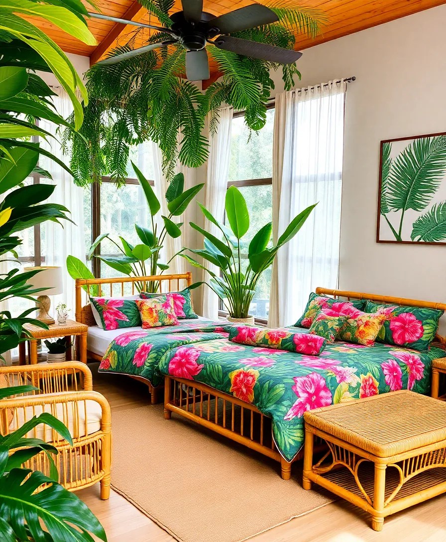 25 Stunning Bedroom Ideas That Will Transform Your Space Overnight! - 13. Tropical Oasis